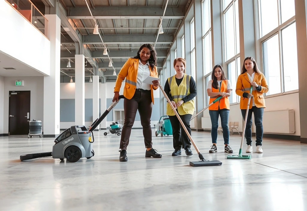 Modern cleanlux team with advanced cleaning equipment