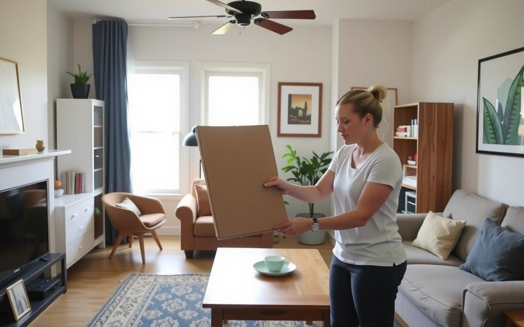 A person organizing a home, demonstrating effective decluttering strategies.