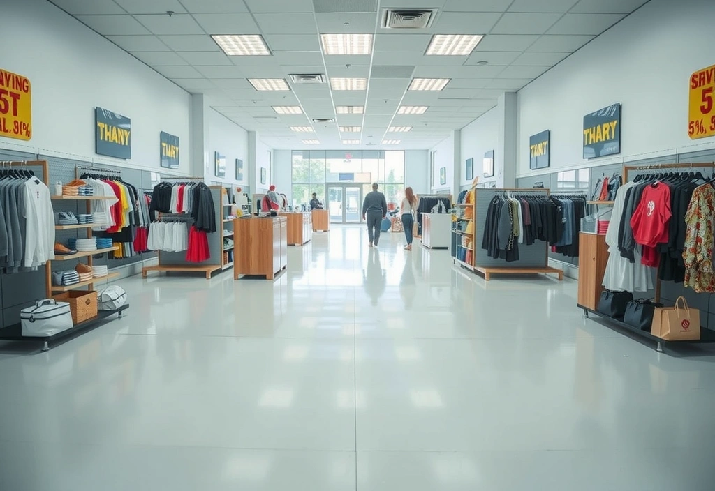 Clean and inviting retail store interior with polished floors and well-organized displays.