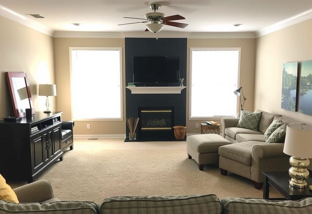 After image of a clean living room