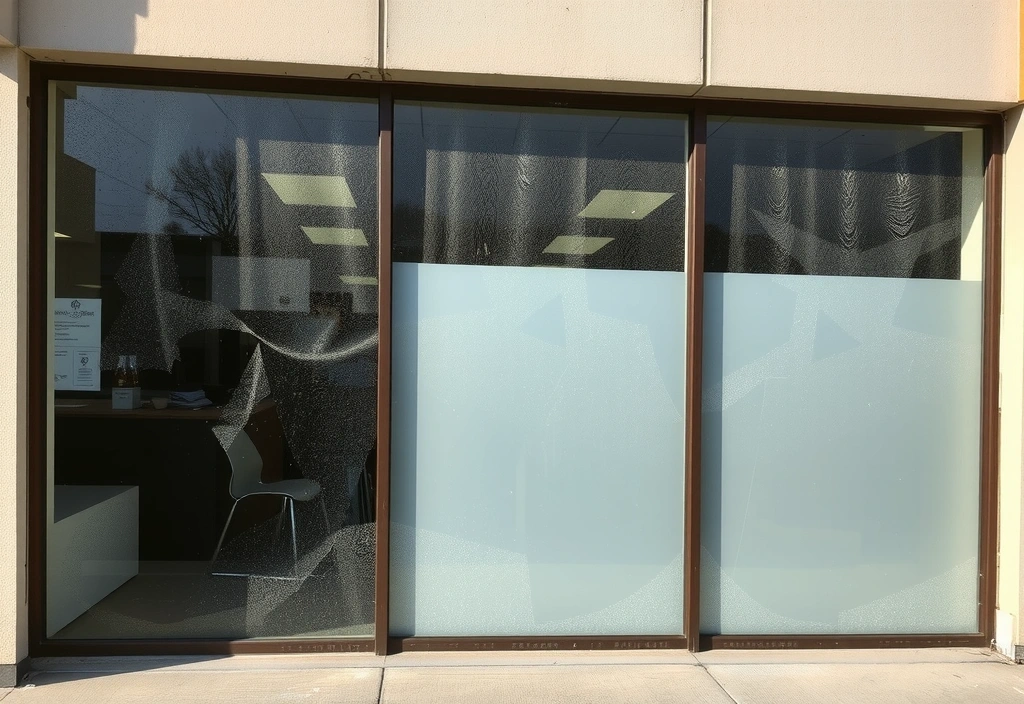 Before image of a dirty window facade