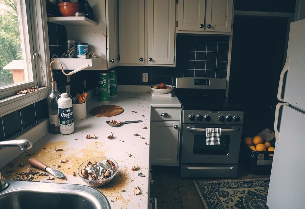 Before image of a dirty kitchen