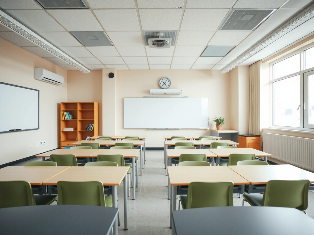 Clean and well-maintained school classroom