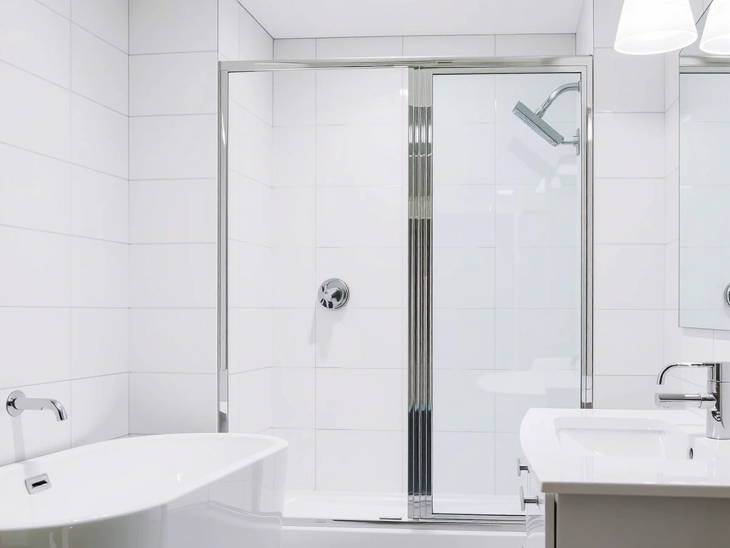 Spotless residential bathroom with modern fixtures